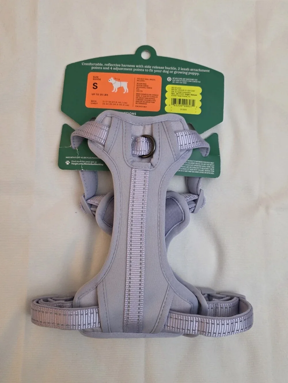 NWOT Boots & Barkley Lilac Reflective Comfort Dog Harness Size Small